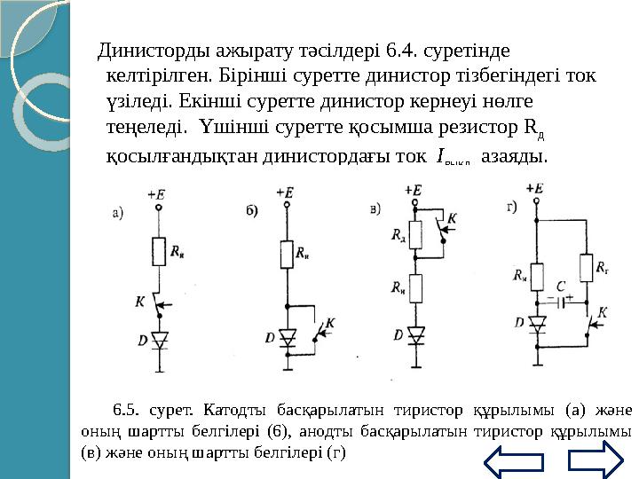 Тиристорларға қарағанда бұл аспаптар толық қолданысы,жоғары тез әсер еткізгіштігі және басқару тізбегі бойынша шағын тұт