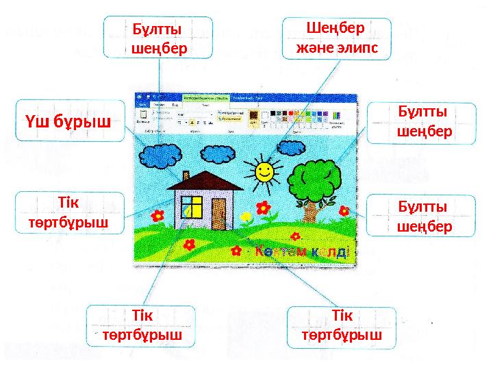 Шеңбер және элипс Бұлтты шеңберБұлтты шеңбер Үш бұрыш Тік төртбұрыш Тік төртбұрыш Тік төртбұрыш Бұлтты шеңбер