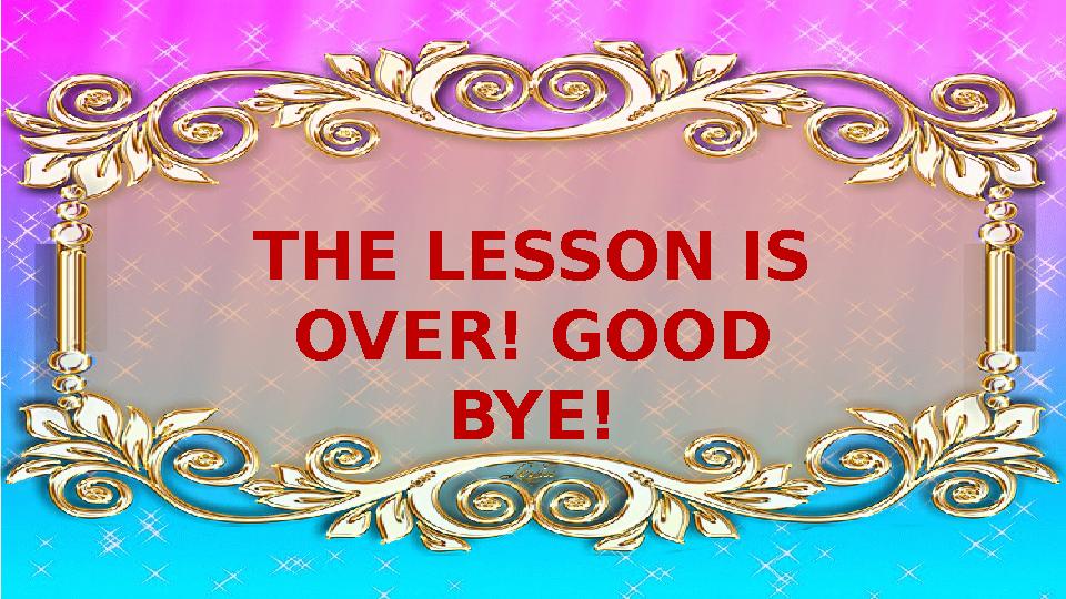 THE LESSON IS OVER! GOOD BYE!