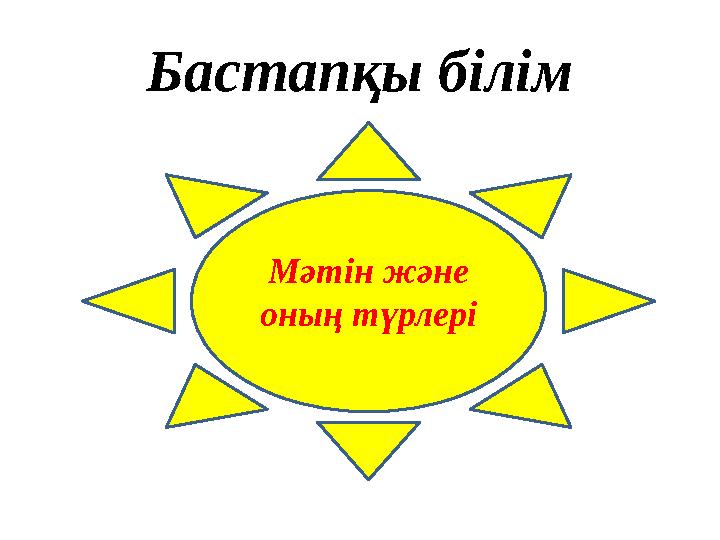 Бастапқы білім Мәтін және оның түрлері