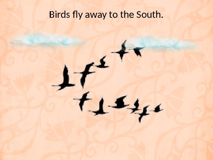 Birds fly away to the South.