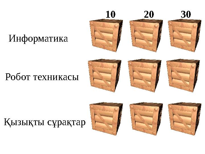 Информатика Робот техникасы Қызықты сұрақтар 10 20 30