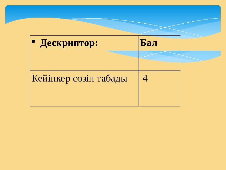  Дескриптор: Бал Кейіпкер сөзін табады 4