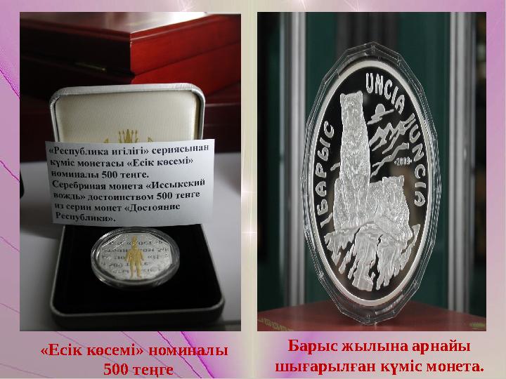 Барыс жылына арнайы шығарылған күміс монета. «Есік көсемі» номиналы 500 теңге