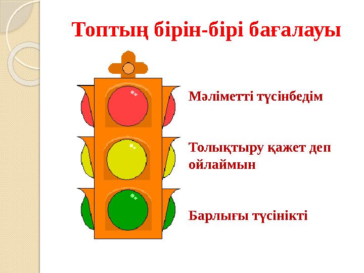 Топтың бірін-бірі бағалауы Мәліметті түсінбедім Толықтыру қажет деп ойлаймын Барлығы түсінікті