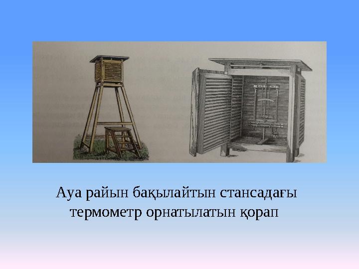 Ауа райын бақылайтын стансадағы термометр орнатылатын қорап