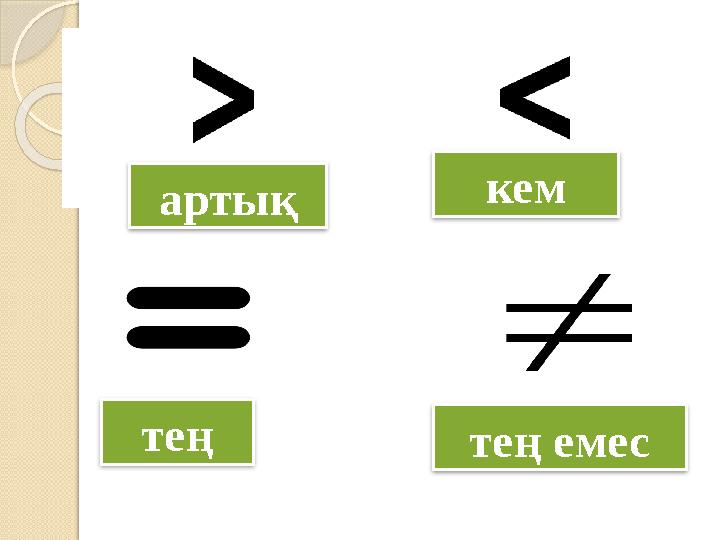 кем артық тең тең емес
