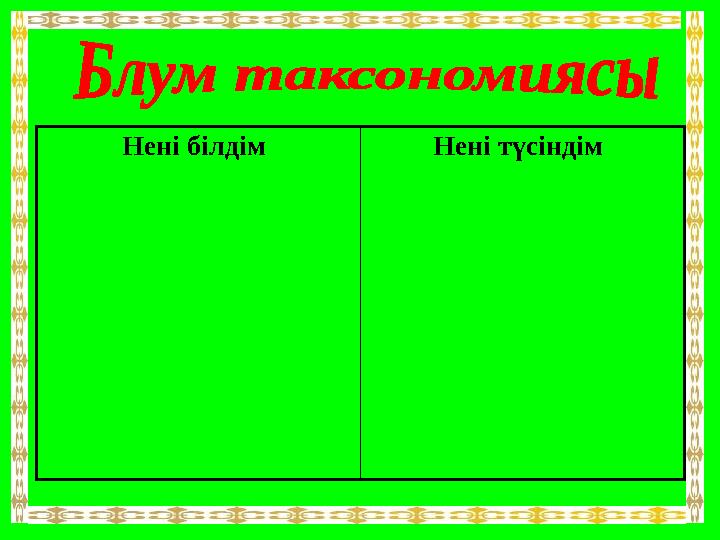 Нені білдім Нені түсіндім