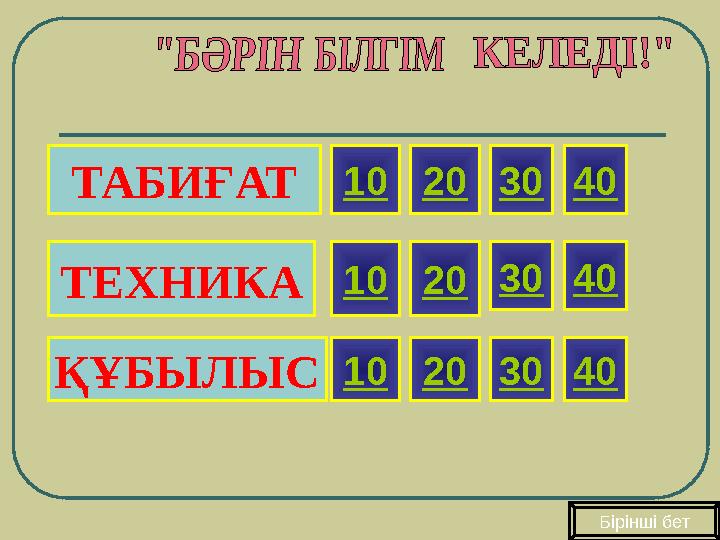 ТАБИҒАТ ТЕХНИКА 20 Бірінші бет10 30 40 10 2010 20 30 40 30 40 ҚҰБЫЛЫС