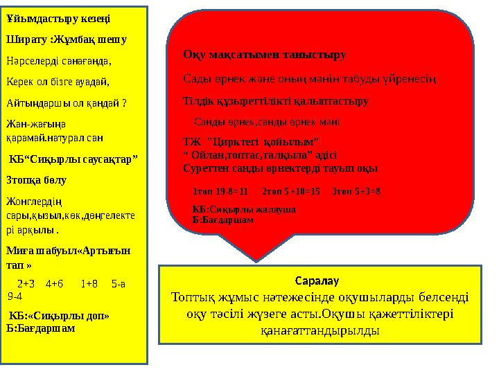 Ұйымдастыру кезеңі Ширату :Жұмбақ шешу Нәрселерді санағанда, Керек ол бізге ауадай, Айтыңдаршы ол қандай ? Жан-жағыңа қарамай