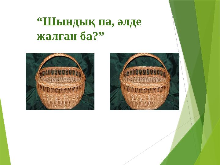 “Шындық па, әлде жалған ба?”