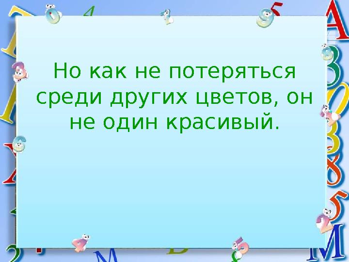 Но как не потеряться среди других цветов, он не один красивый.