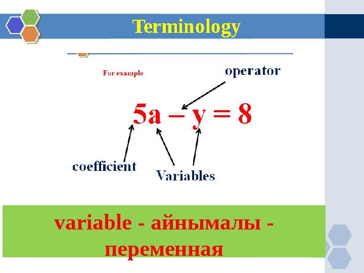 Terminology variable - айнымалы - переменная