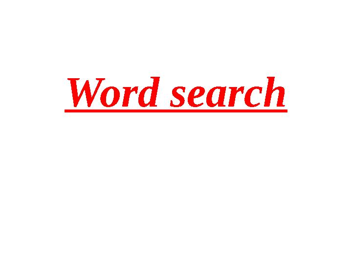 Word search