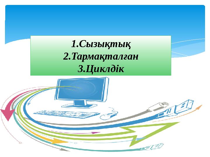 1. Сызықтық 2. Тармақталған 3. Циклдік