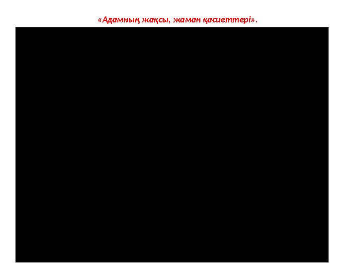 «Адамның жақсы, жаман қасиеттері».
