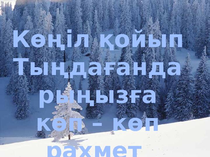 Көңіл қойып Тыңдағанда рыңызға көп – көп рахмет