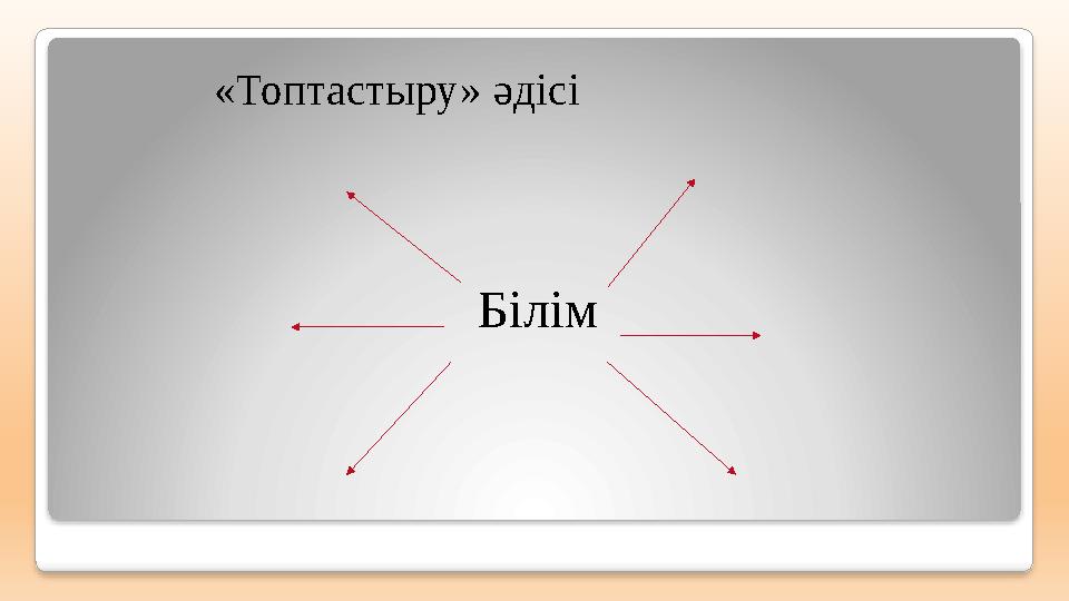 Білім «Топтастыру» әдісі