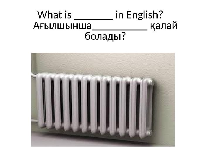 What is _______ in English? Ағылшынша__________ қалай болады?