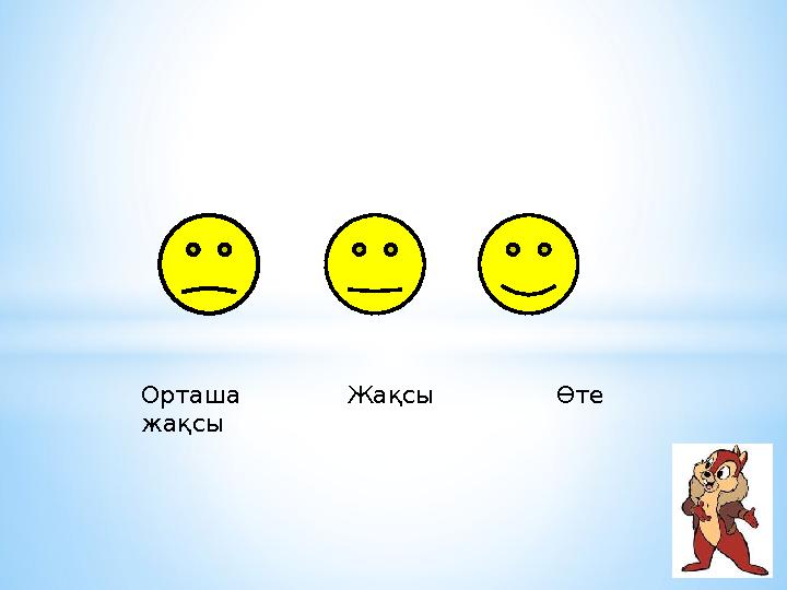 Орташа Жақсы Өте жақсы