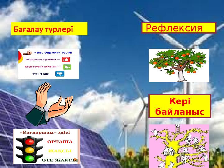 . Бағалау түрлері Рефлексияия Кері байланыс