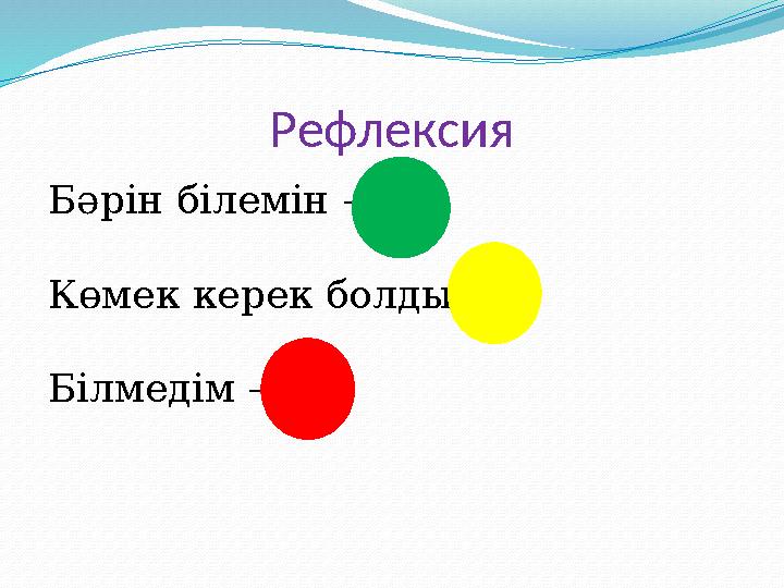 Рефлексия Бәрін білемін – Көмек керек болды – Білмедім –