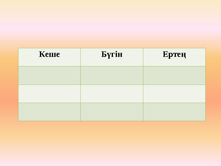 Кеше Бүгін Ертең