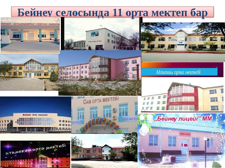 Бейнеу селосында 11 орта мектеп бар