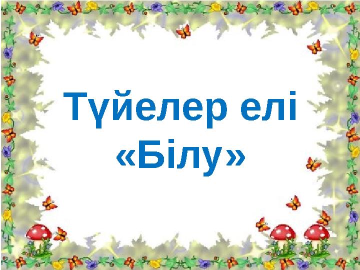 Түйелер елі «Білу»