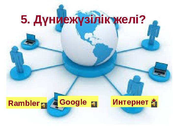 5. Дүниежүзілік желі? Rambler Google Интернет*