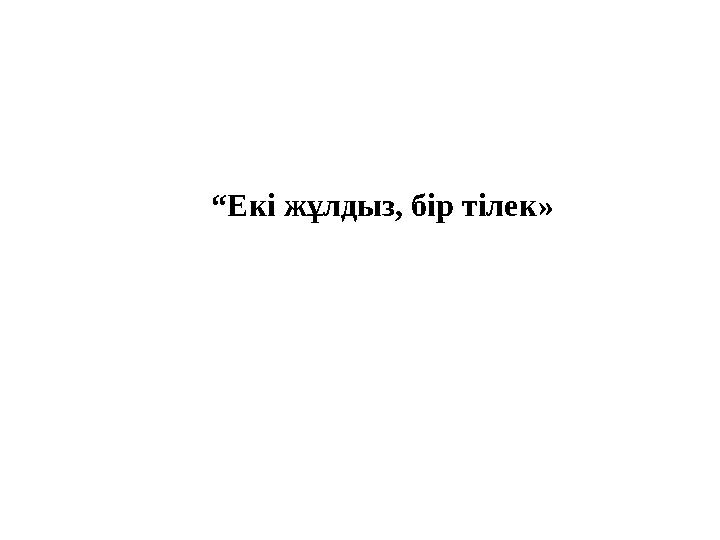 “Екі жұлдыз, бір тілек»