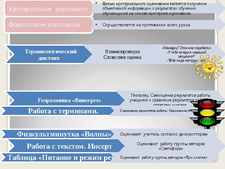 Критериальное оценивание •Целью критериального оценивание является получение объективной информации о результатах обучения