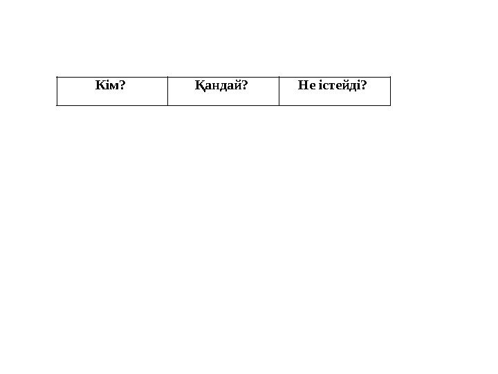 Кім? Қандай? Не істейді?