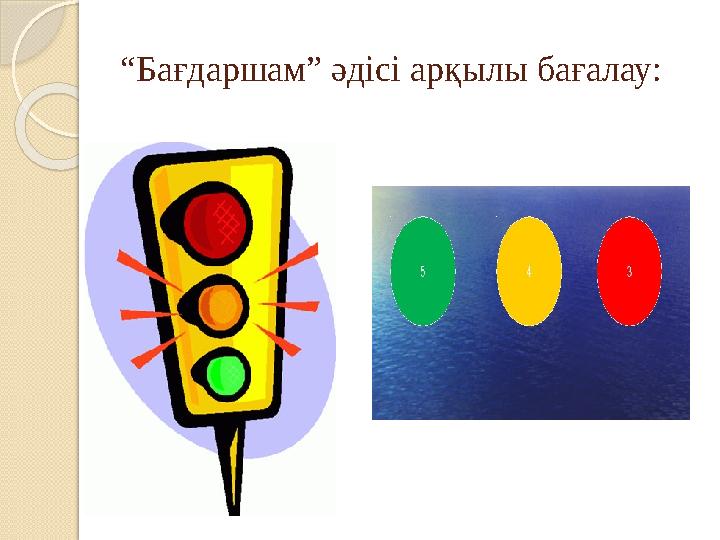 “Бағдаршам” әдісі арқылы бағалау: