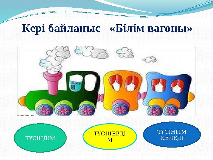 Кері байланыс «Білім вагоны» ТҮСІНДІМ ТҮСІНБЕДІ М ТҮСІНГІМ КЕЛЕДІ