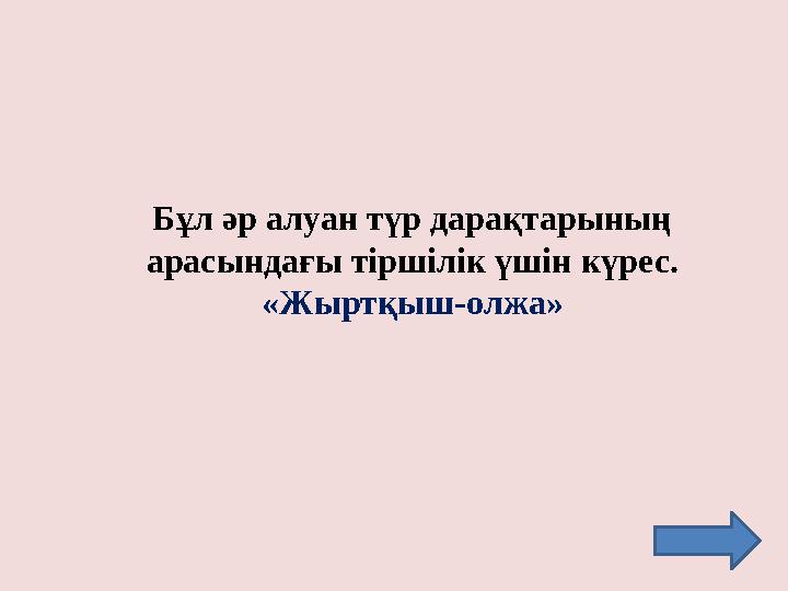 Бұл әр алуан түр дарақтарының арасындағы тіршілік үшін күрес. «Жыртқыш - олжа»