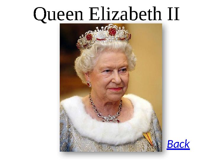 Queen Elizabeth II Back