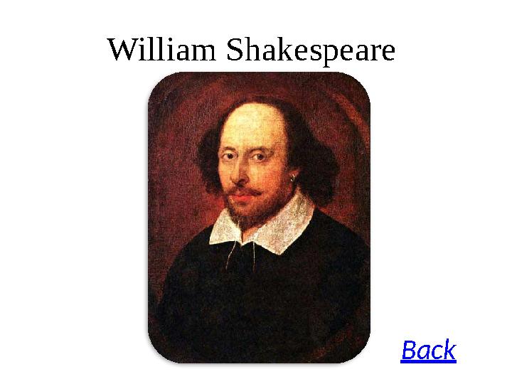 William Shakespeare Back