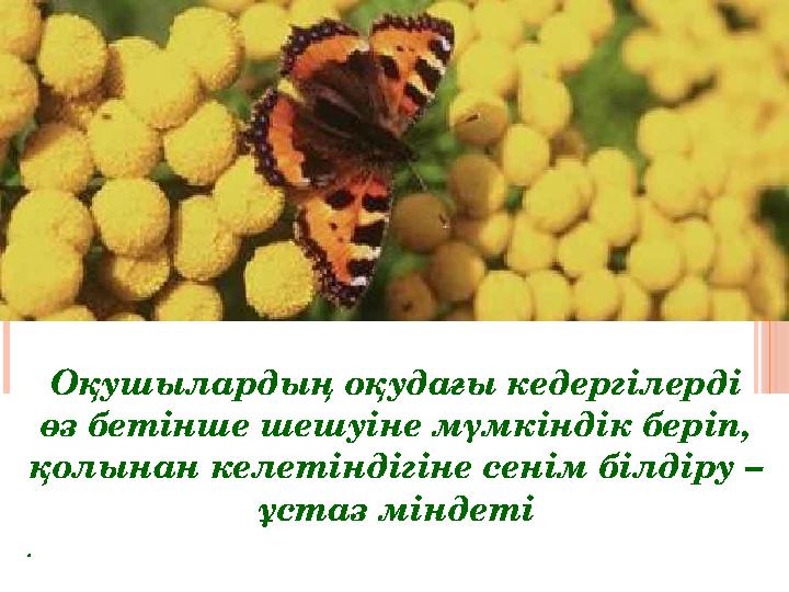 Оқушылардың оқудағы кедергілерді өз бетінше шешуіне мүмкіндік беріп, қолынан келетіндігіне сенім білдіру – ұстаз міндеті