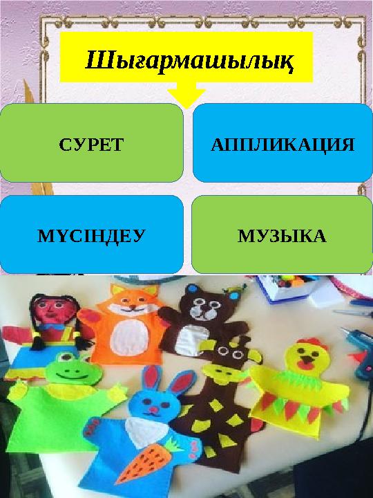 Шығармашылық СУРЕТ АППЛИКАЦИЯ МҮСІНДЕУ МУЗЫКА