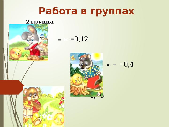 Работа в группах 2 группа = = =0,12 =