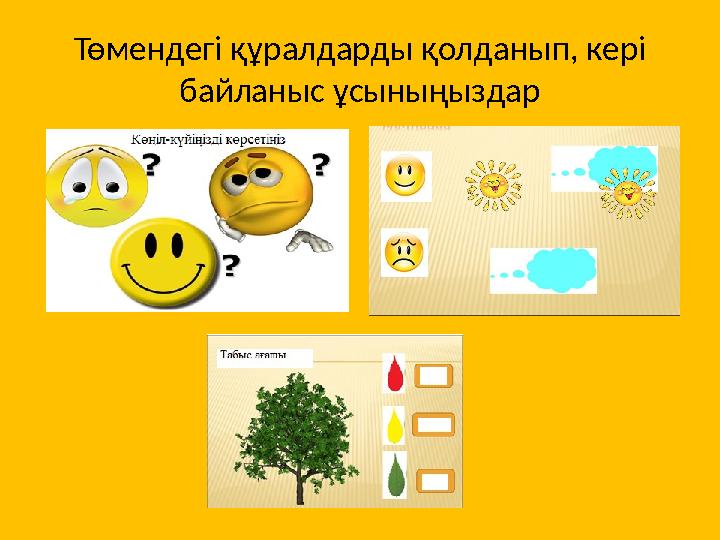 Төмендегі құралдарды қолданып, кері байланыс ұсыныңыздар