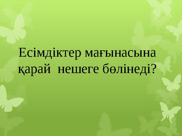 Есімдіктер мағынасына қарай нешеге бөлінеді?