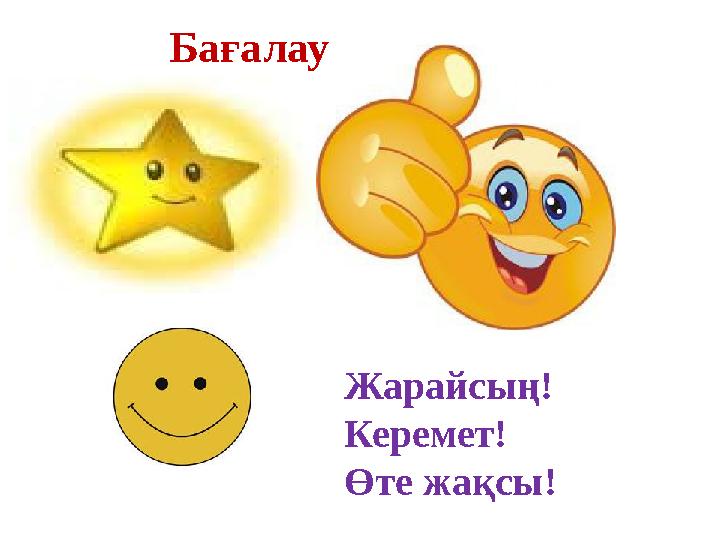 Жарайсың! Керемет! Өте жақсы!Бағалау