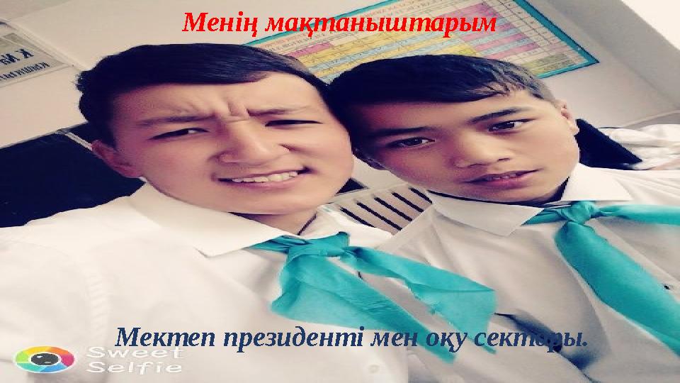 Менің мақтаныштарым Мектеп президенті мен оқу секторы.