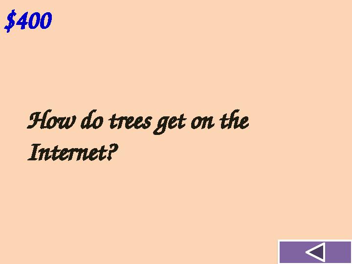 How do trees get on the Internet? $400