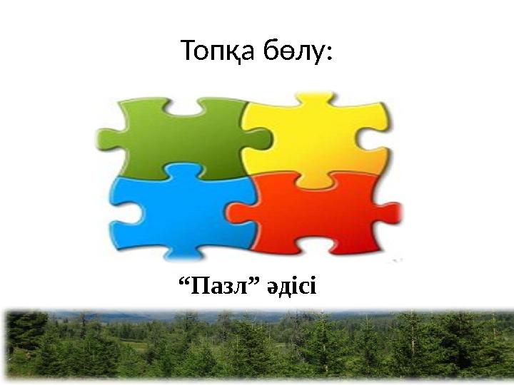 Топқа бөлу: “Пазл” әдісі