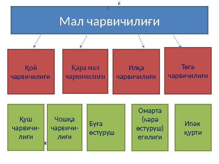 Мал чарвичилиғи Қой чарвичилиғи Қара мал чарвичилиғи Илқа чарвичилиғи Төгә чарвичилиғи Чошқа чарвичи- лиғи Буға өстүрүш Ипәк