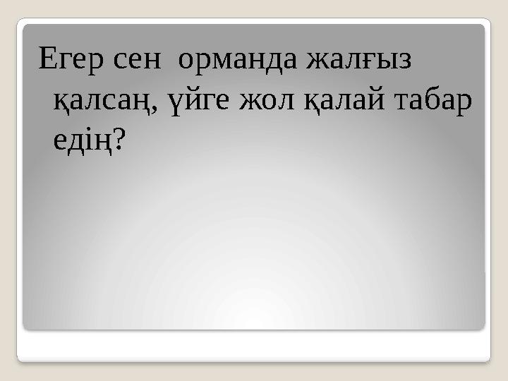 Егер сен орманда жалғыз қалсаң, үйге жол қалай табар едің?