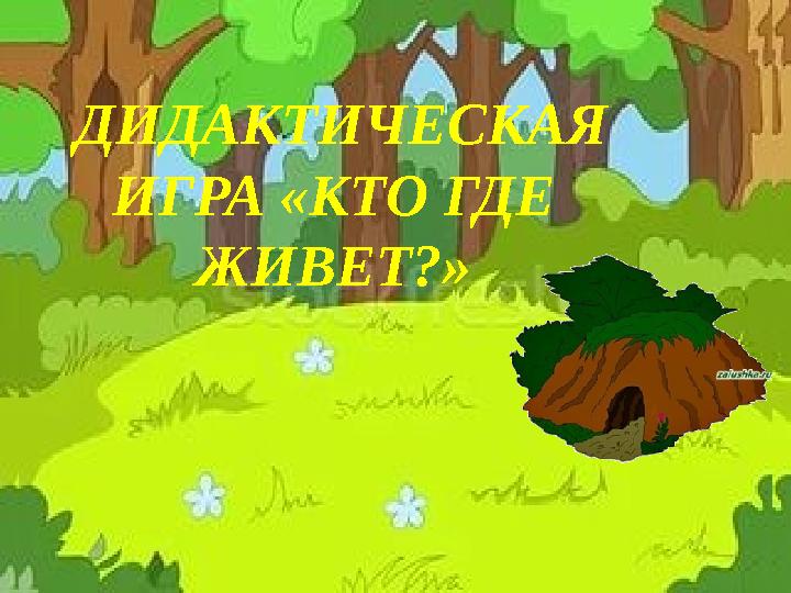 ДИДАКТИЧЕСКАЯ ИГРА «КТО ГДЕ ЖИВЕТ?»